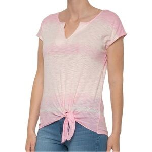 Lucky Brand Pink Tie Dye Knotted Tee L